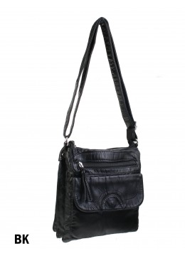 SOLID FAUX LEATHER SATCHEL